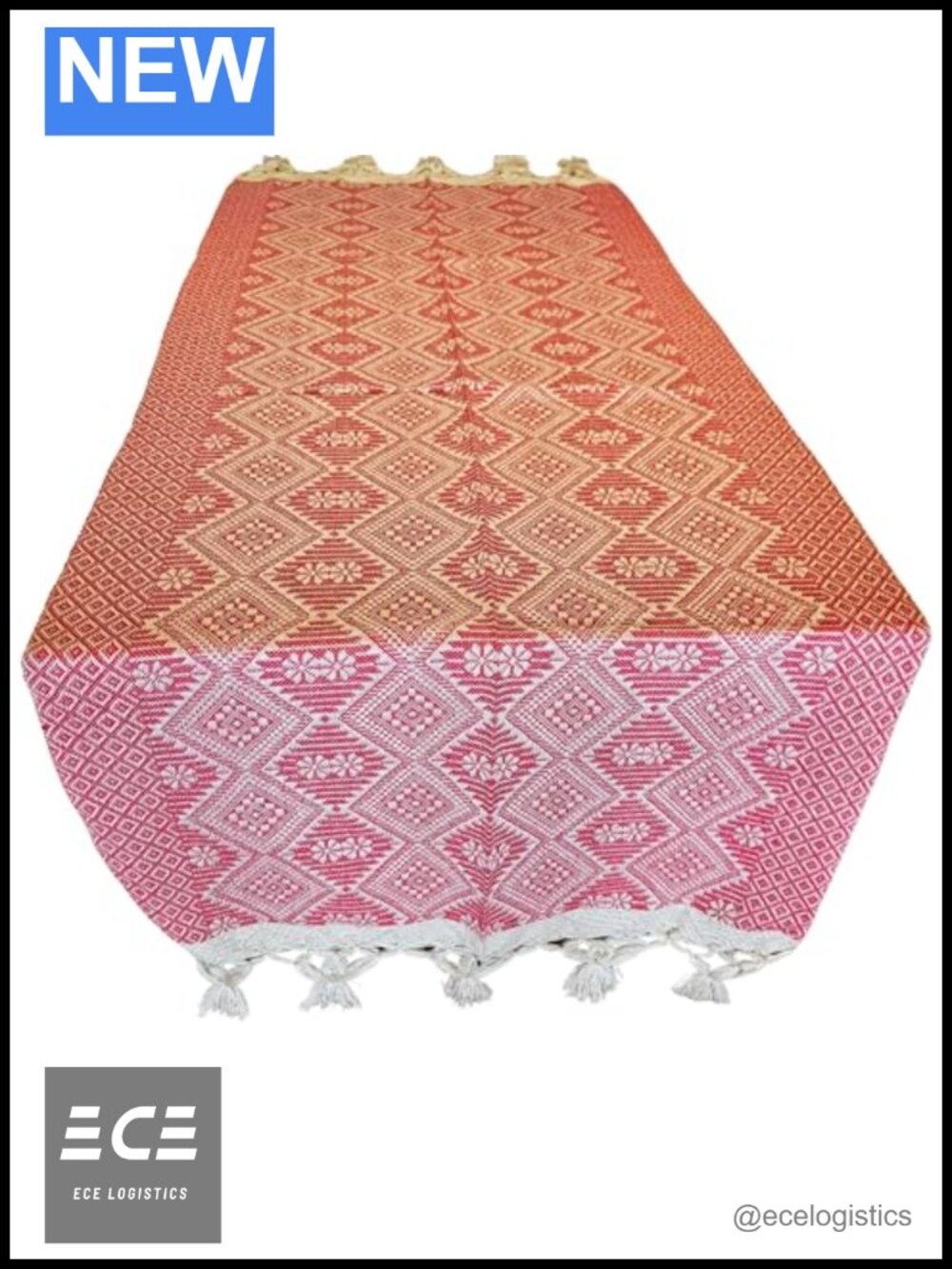 Mexican Handmade Rebozo Shawl Cotton Acrylic Backstrap Loom Wrap